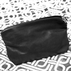 Black leather cross body bag